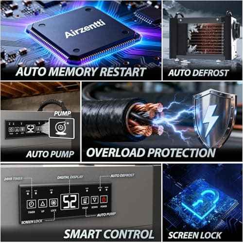 Airzentti 155 Pints Commercial Dehumidifier for Basement with Pump and Drain Hose, Large Space Dehumidifier for Crawl Space, Attic, Garage, Home, Industrial, Water Damage, Auto Defrost, Energy Star 7