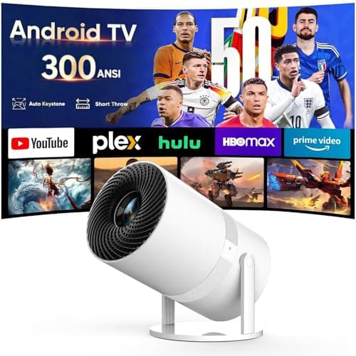 4K Projector with 5G WiFi and Two-Way Bluetooth, Native 1080P Portable Outdoor Movie Projector, Mini Projector Compatible with HDMI, USB, Smartphone (1080P Projector)