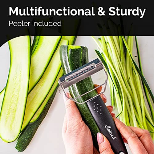 Joined Cheese Grater with Container - Box Grater Cheese Shredder Lemon Zester - Cheese Grater with Handle - Graters for Kitchen Stainless Steel Food Grater with Vegetable Peeler 5