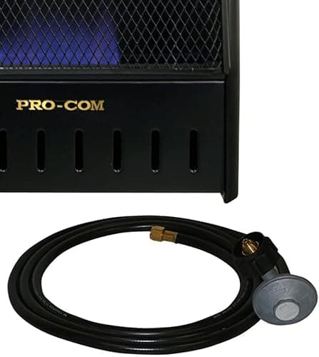ProCom ML100TBAHR Ventless Propane Gas Blue Flame Space Heater with Thermostat Control for Living Room, Bedroom, Home Office, 10000 BTU, Heats Up to 300 Sq. Ft., Includes Wall Mount, Black 11
