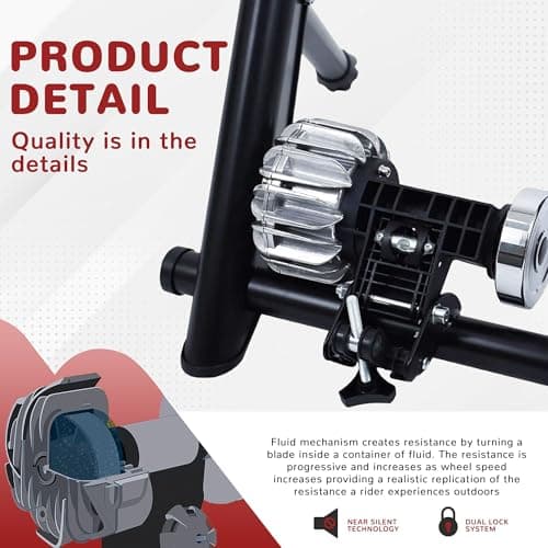 Fitvids Bike Trainer Stand Steel Bicycle Exercise Fluid Magnetic Stand with Front Wheel Riser Block, Black 6