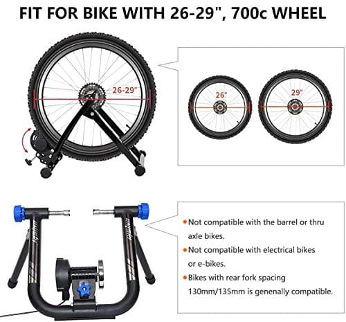 Unisky Bike Trainer Stand Indoor Riding Steel Heavy Duty Bicycle Exercise Stand 6 Speed Magnetic Resistance Stand for Road and Mountain Bikes 5