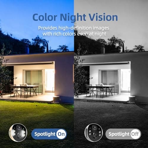 4G LTE Cellular Security Camera, No Wifi Security Camera, 2.5K Solar Camera Outdoor Wireless, 360° Live View, Spotlight Color Night Vision, Motion&Siren Alert, SD/Cloud Storage (SIM Card Included) 8