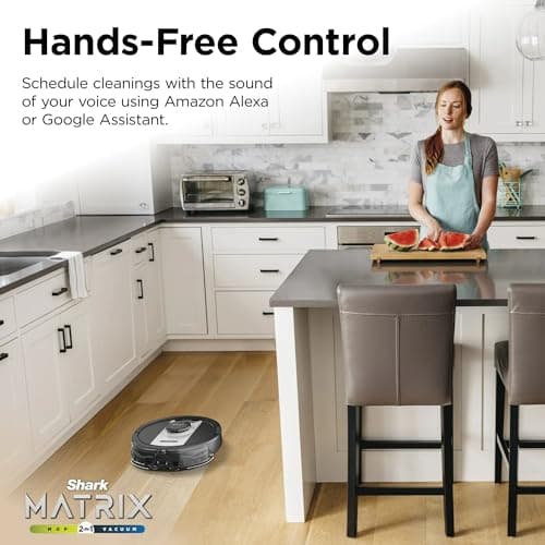 Shark RV2400WD IQ 2-in-1 Robot Vacuum & Mop with Matrix Clean & Sonic Mopping, Perfect for Pet Hair, Carpets, Hard Floors, Compatible with Alexa, Black/Silver, No Self-Empty Base (Renewed) 9