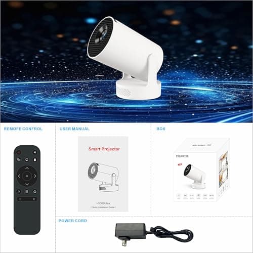 Mini Projector with WiFi and Bluetooth, Support 4K 170 ANSI Auto Keystone Correction, 5W Soundbase Speaker, 210° Rotatable Portable Projector, 25"-110" Screen Video Projector for Smartphone/Laptop 8