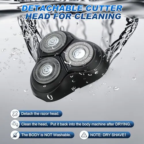 BlueFire Head Shaver for Bald Men, Corded 3D Electric Rotary Shavers with Pop-up Trimmer,Bald Head Close Shaver for Men, Rotary Shaver Electric Dry Shave 7