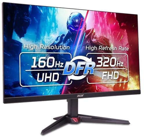 acer Nitro 27” 4K UHD 3840 x 2160 Gaming IPS Monitor | AMD FreeSync Premium | Up to 160Hz Refresh Rate with DFR to FHD 320Hz| Up to 0.5ms | 1 x Display Port 1.4 & 2 x HDMI 2.1 Ports | VG270K V4bmiipx 8