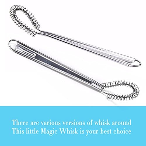 Best Utensils Stainless Steel Mini Egg Whisk Beater Handheld Milk Frother Foamer Foaming Creamy Coffee Mixer Spring Sauce Blender Kitchen Accessories 5