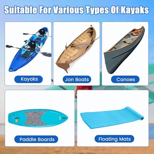 Heavy Duty Kayak Cart, Adjustable Width Canoe Cart, 8" Solid Stab-Proof Wheels, 450 Lb Capacity, All-Purpose Aluminum Kayak, Suitable for Kayaks and Canoes, Easy to Install 7