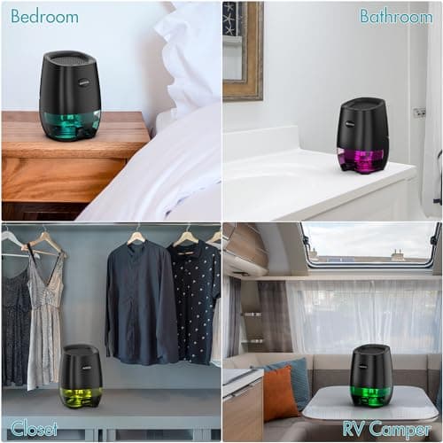 Dehumidifiers, 35OZ Dehumidifier, Small Dehumidifiers for Home, Bedroom, Bathroom, Mini dehumidifier with Auto Shut-off, 7 Colors Night Lights, Ultra Quiet for Closet RV Office 7