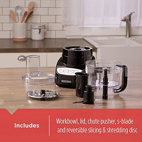 BLACK+DECKER 8-Cup Food Processor, Easy Assembly, Stainless Steel S-Blade, Shred, Slice, Chop, Puree, 450W Motor 5