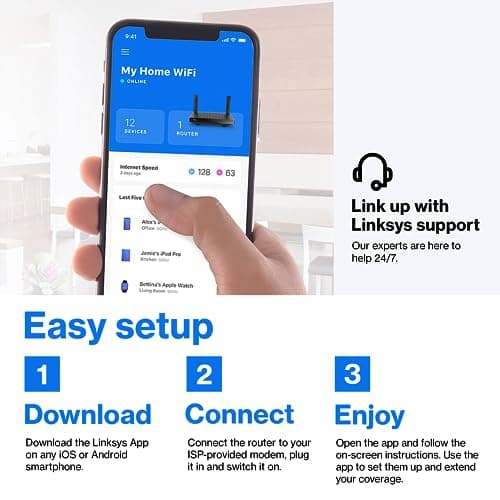 Linksys WiFi Mesh 6E Tri-Band Router | Fast and Reliable speeds | Connect 50+ Devices | Coverage of 2,500 Sq Ft | 2021 Release 7