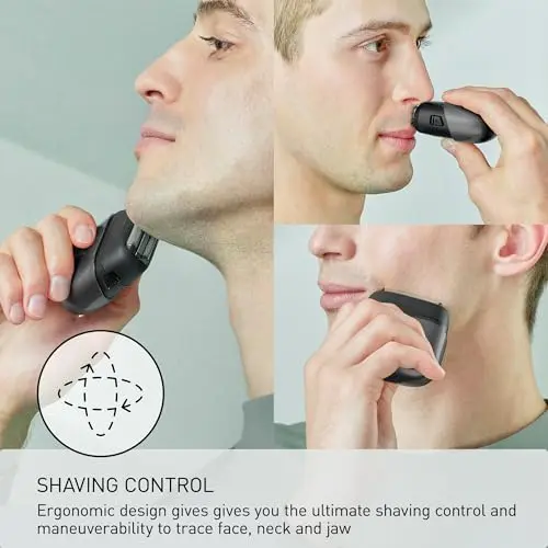 Panasonic Swipe Right Travel Shaver for Men, Portable Electric Razor with USB-C Charging, 3-Blade Cutting System and Beard Sensor Technology, Wet/Dry Use - ES-CM3A-K 6