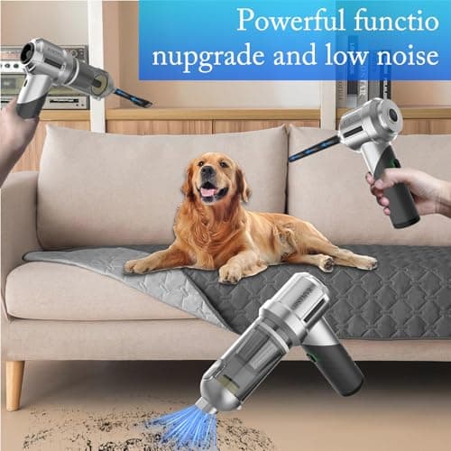 JPSTMVR Car Vacuum Cleaner, 18000PA Vacuum Portable Cordless, 4 in 1 Air Duster with LED Light and Multi-Nozzles, 120W High Power Rechargeable Foldable Vacuum Cleaner for Home, Office, Pet 5