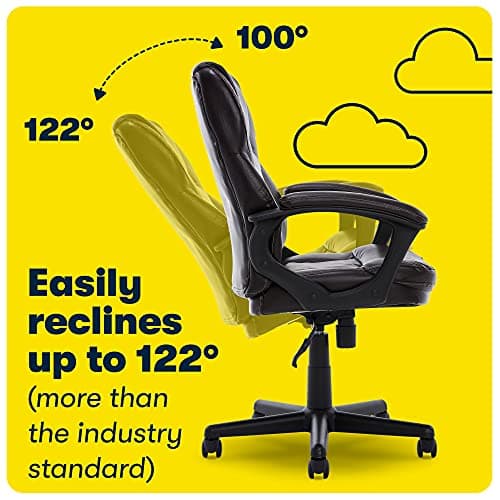 Serta Manager Office Chair, Ergonomic Computer Chair with Layered Body Pillows, Contoured Lumbar Zone, Faux Leather, Roasted Chestnut Brown 10