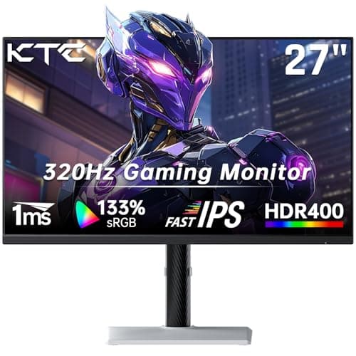 KTC Monitor 27-inch White Gaming Monitor WQHD (2560x1440) Fast IPS, 300Hz (Supports 320Hz via Overclocking) 1ms 144% sRGB High Brightness 450cd/㎡, Low Blue Light, Flicker-Free, 2 x HDMI, 1 x DP H27E6 8