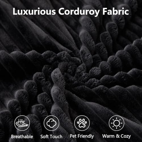 107" Modular Sectional Couches for Living Room, Comfy Boneless L Shaped Cloud Couch with Chaise Lounge, Modern Cozy Corduroy Deep Seat Floor Sofa, Memory Foam, No Assembly Required, Black 5