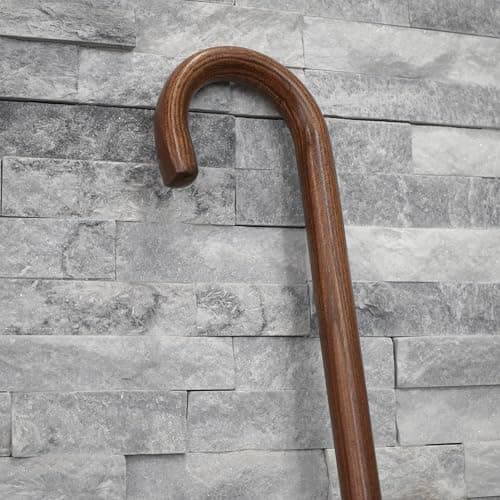 DMI Round Handle Wood Cane, Wooden Walking Cane with Rubber Tip, Durable and Warp Resistant Walnut Wooden Walking Stick, Lightweight and Strong, Holds up to 250 lbs, Made in the USA 5