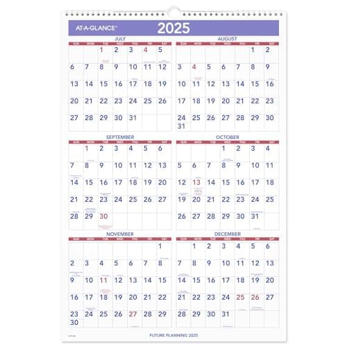AT-A-GLANCE 2024-2025 Academic Wall Calendar, Monthly, 15-1/2" x 22-3/4", Large, Ruled Daily Blocks (AY328) 6