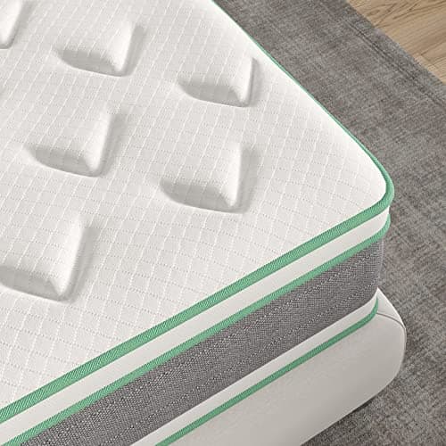 Novilla King Mattress 12 Inch Hybrid Mattress in a Box, Innerspring Mattresses with Gel Memory Foam for a Cool Sleep, Pressure Relief, Medium Firm with Pillow Top, Groove 9
