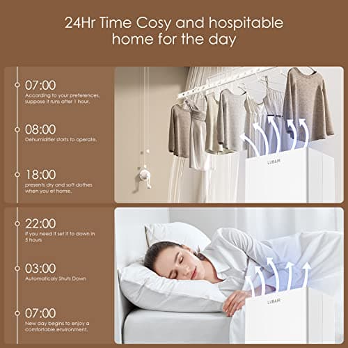 4500 Sq.ft Energy Star Dehumidifier for Home Basement, 52 Pints Large Room Dehumidifier with Drain Hose & Water Tank, Intelligent Humidity Control, Auto Defrost, for Living Room - 2024 Update 5