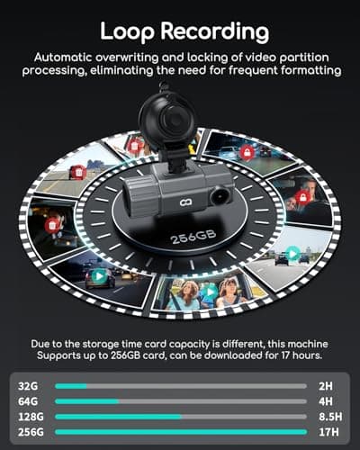 COOAU 4K Dual Dash Cam, Built-in GPS Wi-Fi, 2.5K+1080P Dash Cam Front and Inside with Infrared Night Vision, Dash Camera with Parking Mode, Loop Recording, Support 256GB Max 9