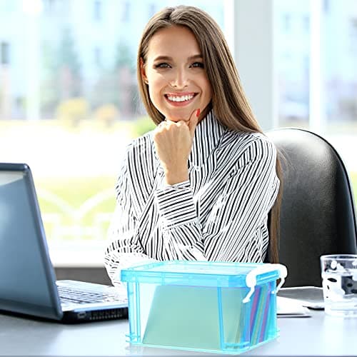 Patelai 3 Pcs Index Card Box 3 x 5 Inch Flash Note Card Holder Recipe Study Colored Storage Organizer for Office Teacher Gift(Yellow, Blue, Pink) 5