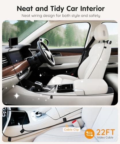 Babyvue BV3PRO 7.2" Dual Car Camera Baby Monitor, 1080P HD Split Screen, IR Night Vision, Double Car Camera for 2 Baby, Easy Setup for Carseat, Perfect for Family Travel, Pet Friendly 5