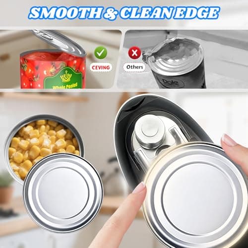 USB Rechargeable Electric Can Opener - Battery Operated, One Touch Auto Operation, Magnetic Lid Holder & Smooth Edge Cutting, Cordless & Hands Free Tin Opener for Seniors, Works with All Standard Cans 5