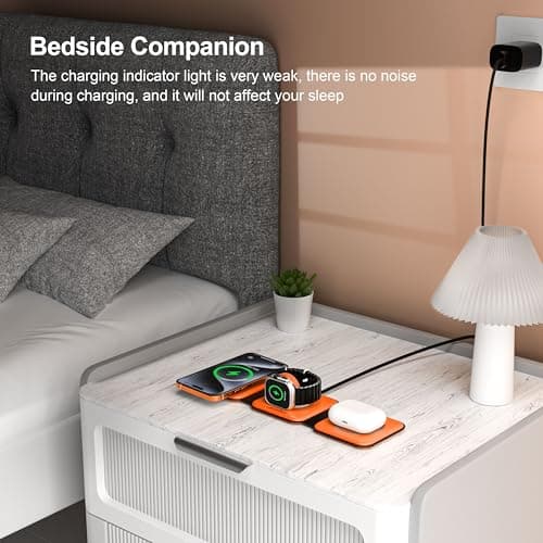 UCOMX 3 in 1 Charging Station for Multple Devices,Foldable 3 in 1 Wireless Charger for Travel,Nano Wireless Charging Station for iPhone16 15 14 13 12 Pro Max/Watch 10 9 8 7 6 5 4 3 Ultra/AirPod Pro 6