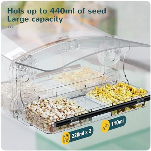 MrCrafts Window Bird Feeder with Strong Suction Cups, Clear Window Bird feeders for Viewing, Bird Feeders for Outdoors Outside,Multiple Bird Types 7