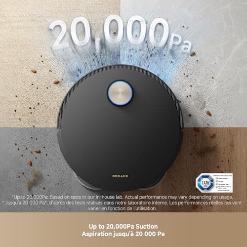 DREAME X50 Ultra Complete Robot Vacuum and Mop with Auto-Empty and Mop Self-Cleaning, 20,000Pa Suction, Obstacle Avoidance and 360° Navigation, Corner to Edge Deep Cleaning, Detangling Brush (Black) 7
