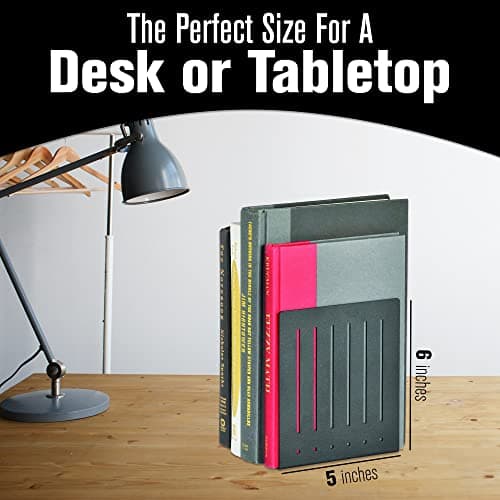 STEELMASTER by BankSupplies 6-Inch Heavy Duty Bookends | Scratch Resistant Finish | Heavy Gauge Material | Non-Slip Padded Base Protection | For Office, Bookshelves, Binders & Books 5