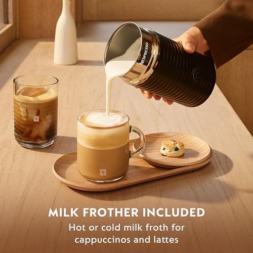 Nespresso Vertuo Next Deluxe Coffee and Espresso Maker, Pure Chrome with Aeroccino Milk Frother,1.1 liter, Black,Dark Chrome 6