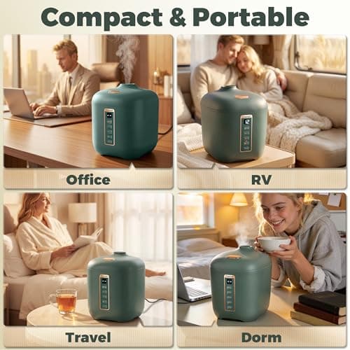 CHACEEF Mini Rice Cooker 2 Cups Uncooked, 1.2L Rice Cooker Small, Portable Non-Stick Small Travel Rice Maker, BPA Free, Smart Control Multifunction Cooker with 24 Hours Timer Delay & Keep Warm Function, Green 6