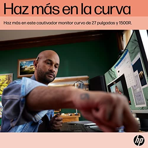 HP V27c G5 FHD Curved 27-Inch Monitor 16:9 On-Screen Controls, AMD FreeSync, Low Blue Light Mode, Anti-Glare, HDMI Port, Adjustable Tilt, 75 Hz Refresh Rate, Dual 2W Speakers (Renewed) 6