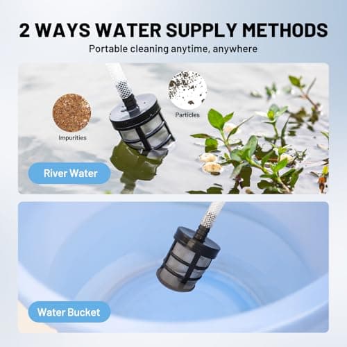 Litheli 20V Cordless Pressure Washer 609 PSI Portable Electric Power Washer with 5-in-1 Nozzl Cannon for Car Floor Fence Wall Cleaning, 4.0 Ah Battery Include 7