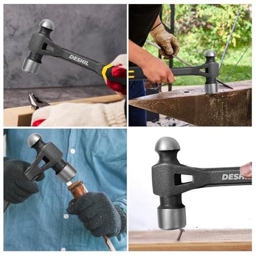 Ball Peen Hammer 16 oz, Drop Forged One Piece Ball Pein Hammer, Metalworking Tool with Forged Steel Construction & Shock Absorbing Grip 6