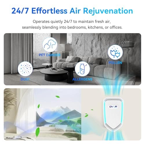 6Pack Air Ionizer Plug In, Filterless Home Negative Air Purifier, Quiet Air Freshener Portable Cleaner for Odors Smoke Dust, Air Purifiers for Home Office, Bedroom, Bathroom 6