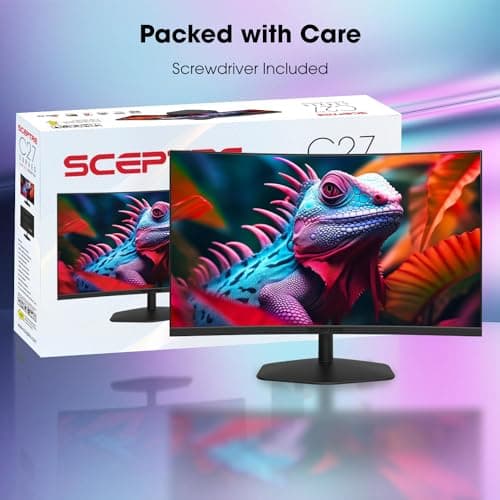 Sceptre New Curved 27-inch Gaming Monitor 1500R 100Hz HDMI X2 DisplayPort 1ms 100% sRGB, Build-in Speakers Machine Black 2025 (C275W-FW100T Series) 5