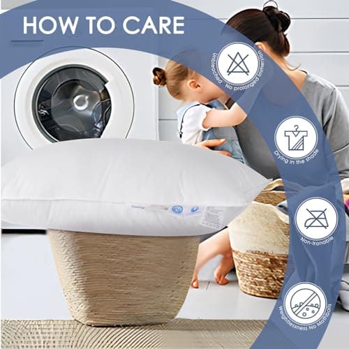 Luxury Canadian White Goose Down Pillow Queen Size- 900+ Fill Power, 800 Thread Count Cotton Shell, Soft Down Pillows for Sleeping, Hotel Collection Pillow for Neck Pain Relief (1 Pack, 20"x30") 8