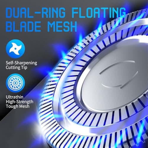 Snapbuy Electric Razor for Men, Waterproof Cordless Shaver with 90-Min Runtime,4D Floating Precision Blades System, Fast Charging, Travel-Friendly for Wet & Dry Use (Blue) 6