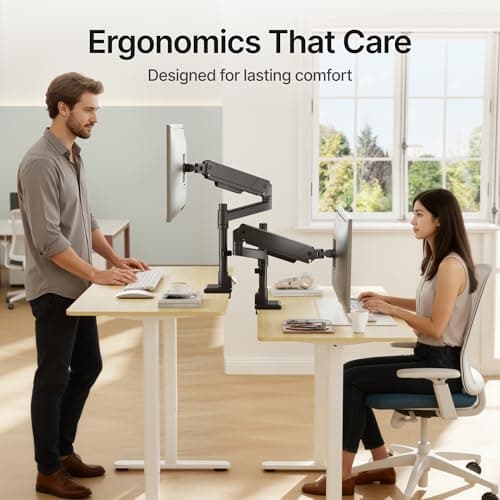 monTEK Tall Single Monitor Arm for 17 to 45 Inch Curved Screen Adjustable Upgraded Heavy Duty Ultrawide Monitor Arm Holds 35 Lbs Cable Management with C Clamp, Grommet Base, VESA 75/100mm, MA1007PBK 8