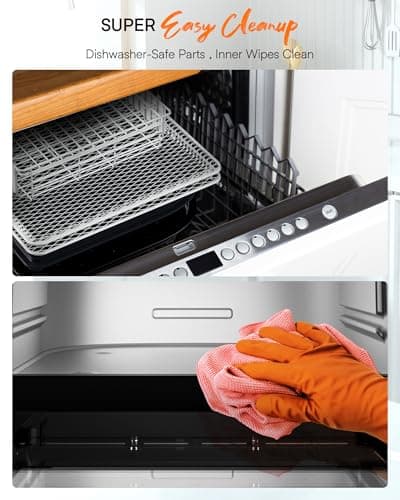 Nuwave Brio 15.5Qt Air Fryer Toaster Oven & Rotisserie Kit, 2024 New Advanced Turbo Convection Tech, Healthy PFAS Free, Max Even & Crisp, Powerful 1800W, 50-425°F, 150 Presets, Smart Probe, 4 Rack 9