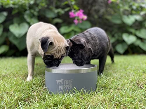 Tuff Pupper 100 oz Heavy Duty Insulated Stainless Steel Dog Bowl for Large Dogs, Non-Slip Base, Dishwasher Safe 8