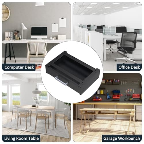 UNITEDPOWER Under Desk Drawer Storage, Pull-Out Office Hidden Counter Drawer, Metal Sliding Organizer Mount Below Table for Standing Electric Adjustable Height Desk, Black 7