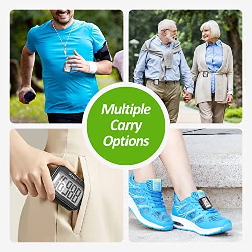 3D Pedometer for Walking, Simple Step Counter for Walking with Removable Clip and Lanyard, Accurate Pedometers for Steps, Step Tracker with Large Display for Men Women and Kids 6