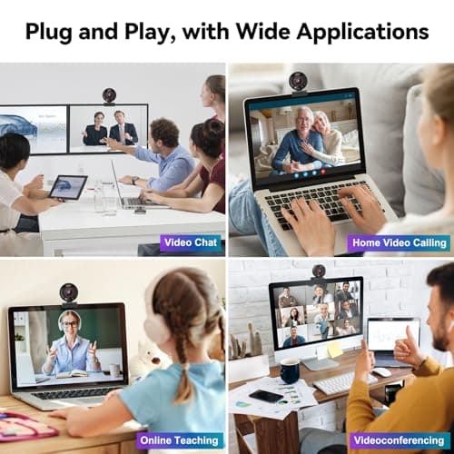 Galyimage 2K Webcam for pc with AI,Web Camera/8X Digital Zoom Computer Camera with USB 3.0/HDR/Dual Noise-Cancelling Mics，Zoom/Teams/Skype/Facetime/Meeting 9