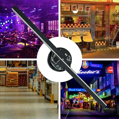 3D Hologram Fan Projector, 17" 800*480PX Resolution 224 LED Light Beads WIFI Connect APP Control for Shop, Bar, Christmas Halloween Party Advertising Display Events 6