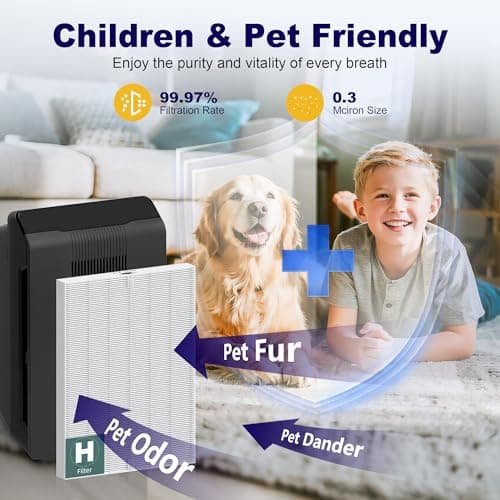 PETOX 4 Pack 116130 HEPA Replacement Filter H for Winix PlasmaWave Air Purifier 5500 5500-2 C535 5300 5300-2 6300 6300-2 P300 AM90 9000 5000 5000B C909 9800, H13 True HEPA Filter 5